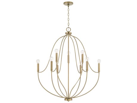 Capital Lighting Madison 9-Light Aged Brass Candelabra Chandelier