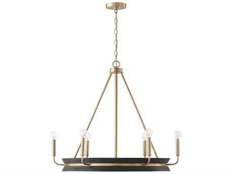 Capital Lighting Finn 6-Light Black Stain Matte Brass Candelabra Chandelier