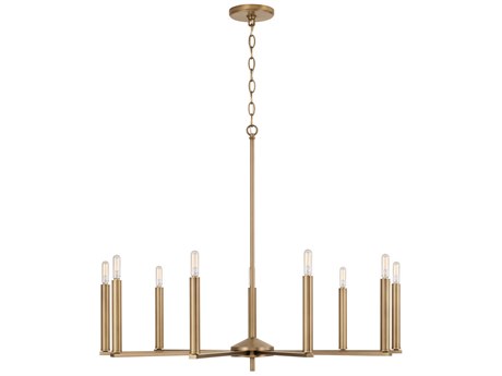 Capital Lighting Portman 9-Light Aged Brass Candelabra Chandelier