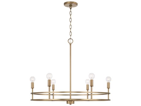 Capital Lighting Fuller 6-Light Aged Brass Candelabra Chandelier