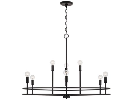 Capital Lighting Fuller 9-Light Matte Black Candelabra Round Chandelier