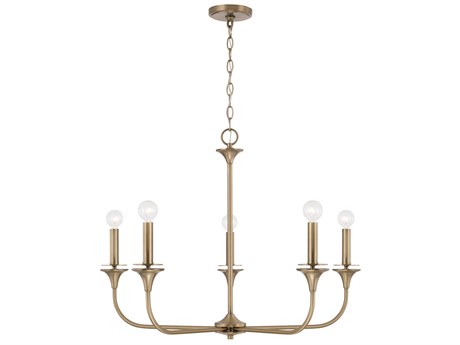 Capital Lighting Presley 5-Light Aged Brass Candelabra Chandelier