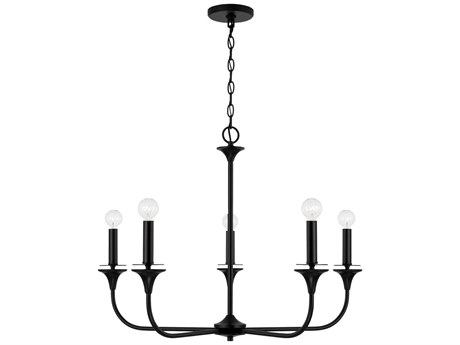 Capital Lighting Presley 5-Light Matte Black Candelabra Chandelier