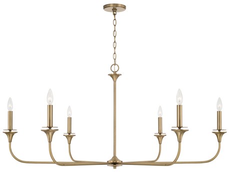 Capital Lighting Presley 6-Light Aged Brass Candelabra Chandelier
