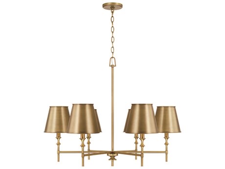 Capital Lighting Whitney 6-Light Aged Brass Candelabra Empire Chandelier
