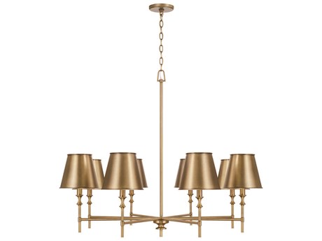 Capital Lighting Whitney 8-Light Aged Brass Candelabra Empire Chandelier
