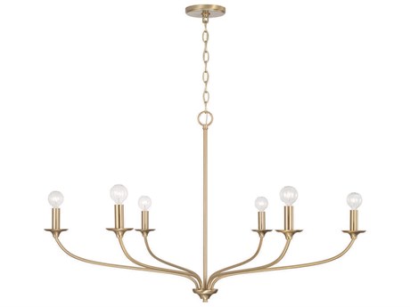 Capital Lighting Dolan 6-Light Matte Brass Candelabra Chandelier