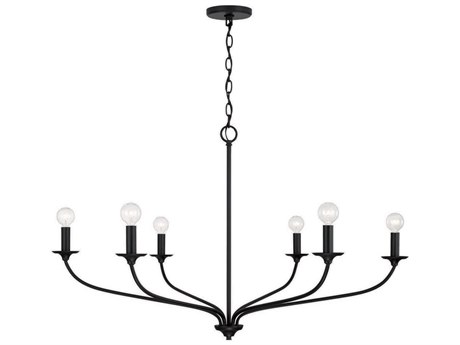 Capital Lighting Dolan 6-Light Matte Black Candelabra Chandelier