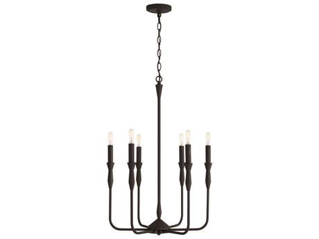 Capital Lighting Paloma 6-Light Textured Black Candelabra Chandelier