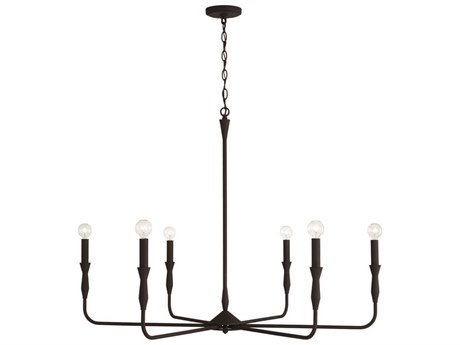 Capital Lighting Paloma 6-Light Textured Black Candelabra Chandelier