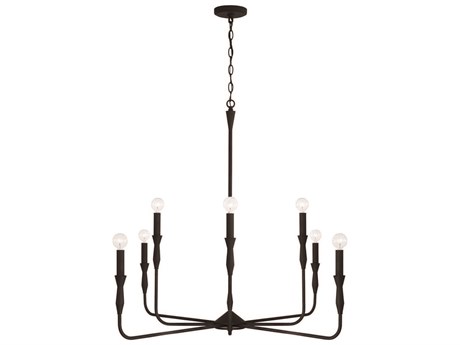 Capital Lighting Paloma 8-Light Textured Black Candelabra Chandelier