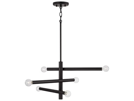 Capital Lighting Zane 6-Light Matte Black Tiered Chandelier