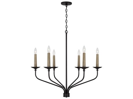 Capital Lighting Wilder 6-Light Matte Black Candelabra Chandelier
