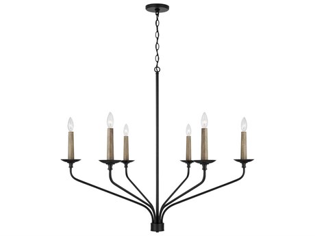 Capital Lighting Wilder 6-Light Matte Black Candelabra Chandelier