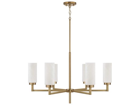 Capital Lighting Alyssa 6-Light Aged Brass Cylinder Chandelier