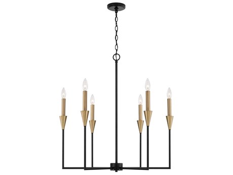 Capital Lighting Avant 6-Light Aged Brass And Black Candelabra Chandelier