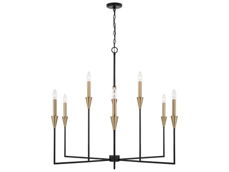 Capital Lighting Avant 9-Light Aged Brass And Black Candelabra Chandelier