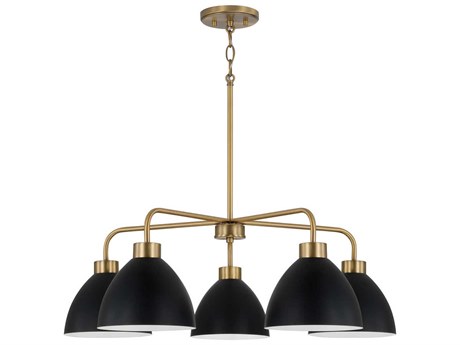 Capital Lighting Ross 5-Light Aged Brass And Black Dome Chandelier