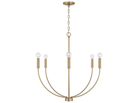 Capital Lighting Ansley 6-Light Aged Brass Candelabra Chandelier