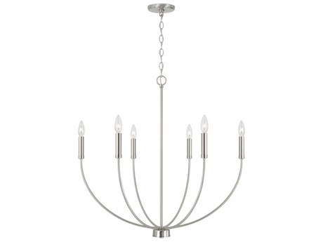 Capital Lighting Ansley 6-Light Brushed Nickel Candelabra Chandelier