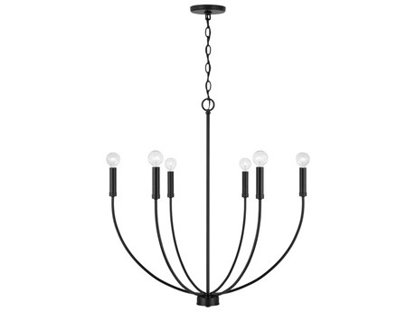 Capital Lighting Ansley 6-Light Matte Black Candelabra Chandelier