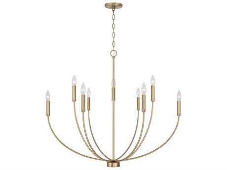 Capital Lighting Ansley 9-Light Aged Brass Candelabra Chandelier