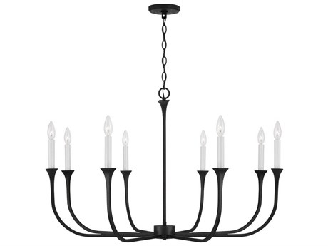 Capital Lighting Decklan 8-Light Black Iron Candelabra Chandelier