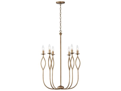 Capital Lighting Cohen 6-Light Mystic Luster Brass Candelabra Chandelier