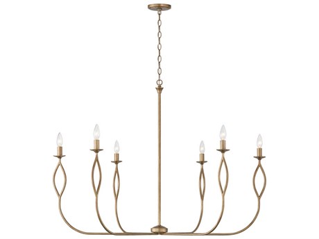 Capital Lighting Cohen 6-Light Mystic Luster Brass Candelabra Chandelier