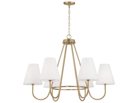 Capital Lighting Julia 6-Light Matte Brass White Chandelier
