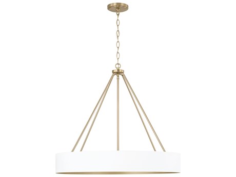 Capital Lighting Weller 4-Light Matte Brass White Round Chandelier