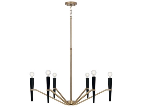 Capital Lighting Enzo 6-Light Aged Brass Black Candelabra Chandelier