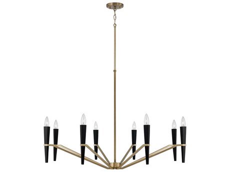 Capital Lighting Enzo 8-Light Aged Brass Black Candelabra Chandelier