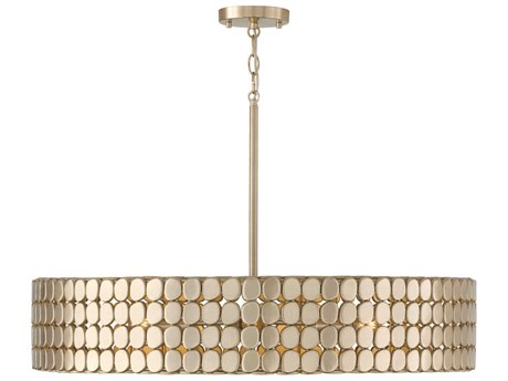 Capital Lighting Eliana 4-Light Champagne Brass Drum Chandelier