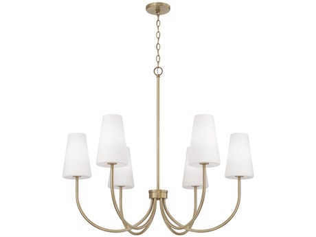 Capital Lighting Averitt 6-Light Aged Brass Candelabra Chandelier