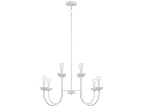 Capital Lighting Mallory 8-Light Ceramic White Candelabra Chandelier