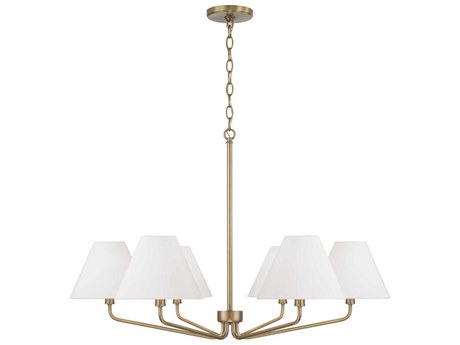 Capital Lighting Chadwick 6-Light Aged Brass Candelabra Chandelier