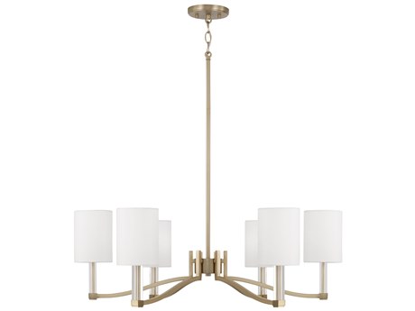 Capital Lighting Ingrid 6-Light Matte Brass Candelabra Cylinder Chandelier