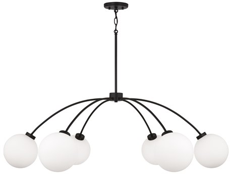 Capital Lighting Amos 6-Light Black Iron Globe Chandelier