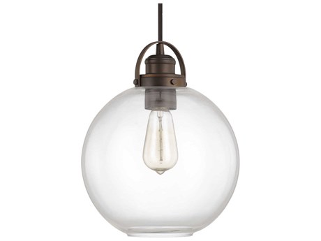 Capital Lighting 1-Light Burnished Bronze Glass Globe Mini Pendant