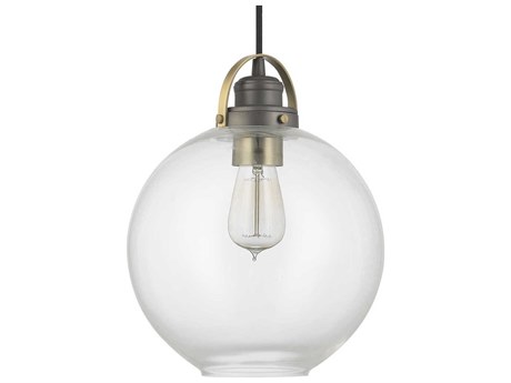 Capital Lighting 1-Light Graphite And Aged Brass Glass Globe Mini Pendant