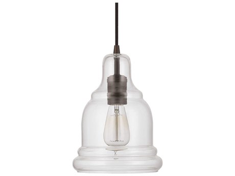 Capital Lighting 1-Light Burnished Bronze Glass Bell Mini Pendant