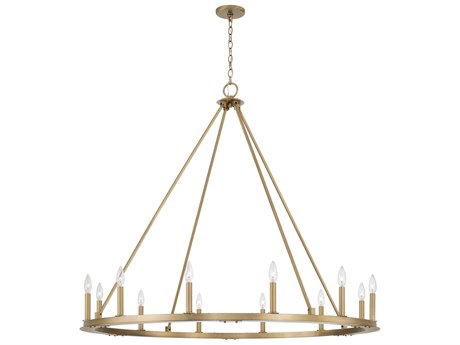 Capital Lighting Pearson 12-Light Aged Brass Candelabra Round Chandelier