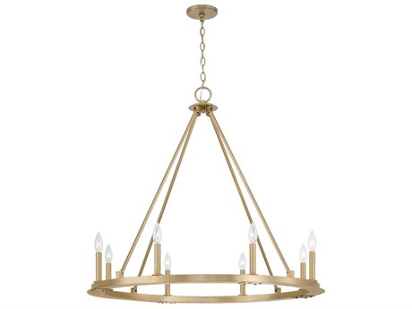 Capital Lighting Pearson 8-Light Aged Brass Candelabra Round Chandelier