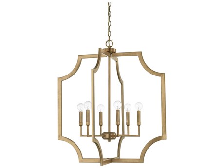 Capital Lighting 6-Light Aged Brass Candelabra Chandelier