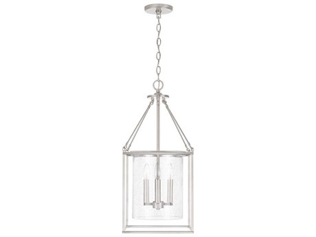 Capital Lighting 4-Light Brushed Nickel Glass Candelabra Chandelier