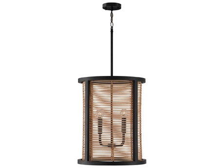 Capital Lighting Rico 4-Light Flat Black Candelabra Cylinder Chandelier