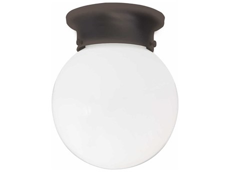 Capital Lighting 1-Light Burnished Bronze Glass Globe Flush Mount