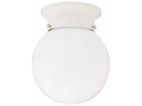 Capital Lighting 1-Light White Glass Globe Flush Mount