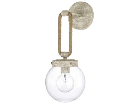 Capital Lighting Beaufort 1-Light Mystic Sand Gray Glass Wall Sconce